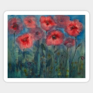 Abstract poppies Sticker